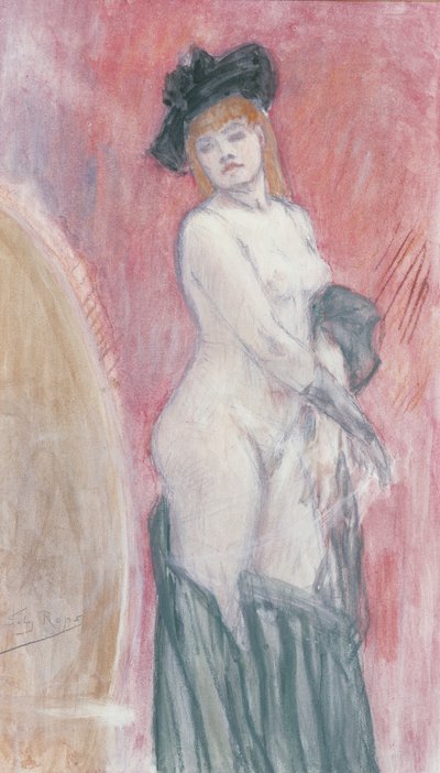 Coquette in Front of a Mirror by Félicien Rops